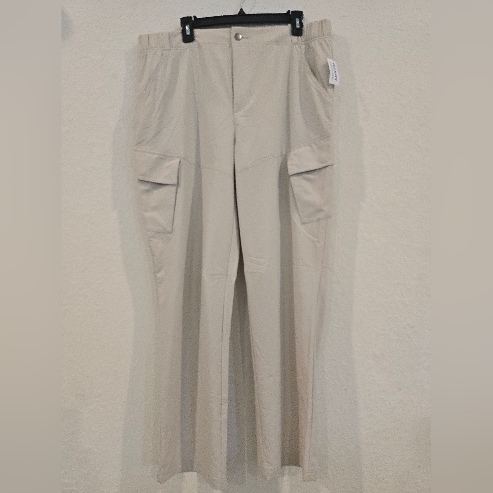 Old Navy Breathable Beige Cargo Pants Straight XL NWT Elastic Waist